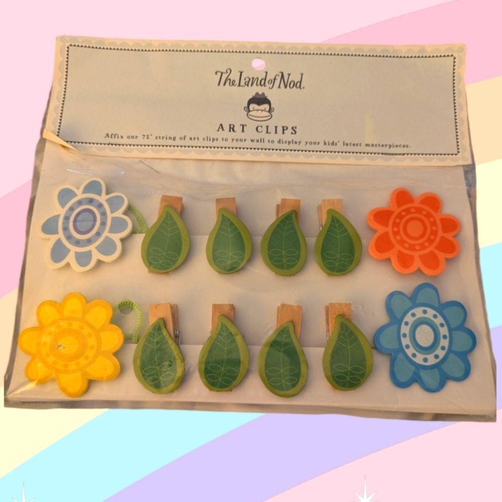 Land of Nod kids flower art clips‎ NIP